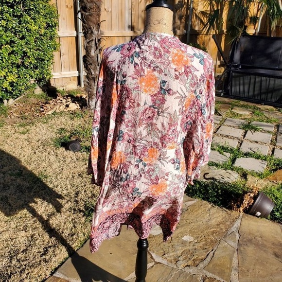 KNOX Rose floral kimono‎ wrap tunic plus size XXL - Picture 7 of 9
